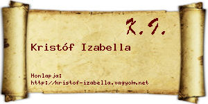Kristóf Izabella névjegykártya
